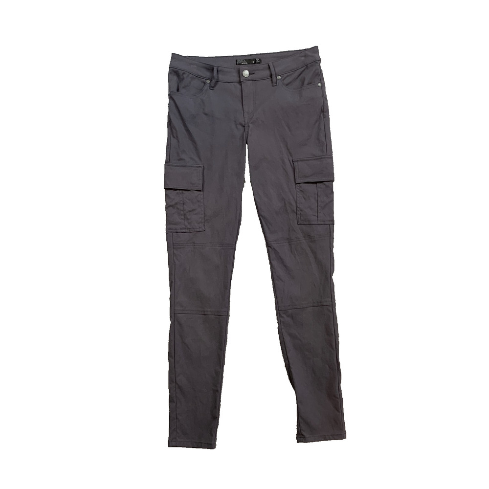 Prana Pants Women 6 Graphite Meme Nylon Blend Skinny Ankle Stretch Cargo Pockets